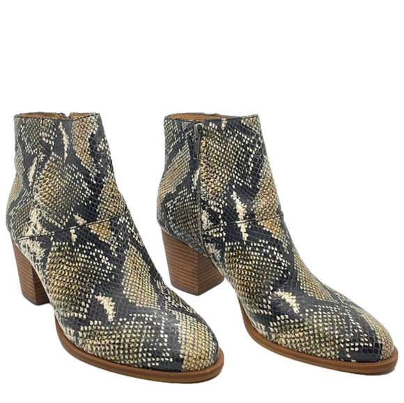 Madewell The Rosie Ankle Boot in Snake Embossed Leather size 8 - Picture 1 of 12